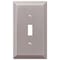 Amerelle Wall Plate, Number of Gangs: 1 Steel, Steel, Brushed Nickel Finish, Gray 163TBN - alternate 2